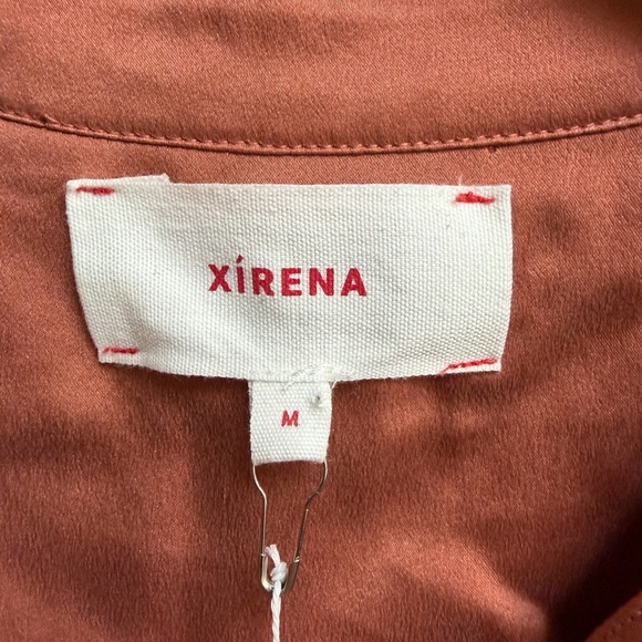 NWT Xirena Greer Elegant Women's Satin Blouse - Rust - Picture 4 of 6
